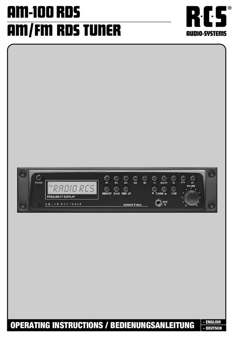 RCS AUDIO-SYSTEMS AM-100 RDS operating instructions