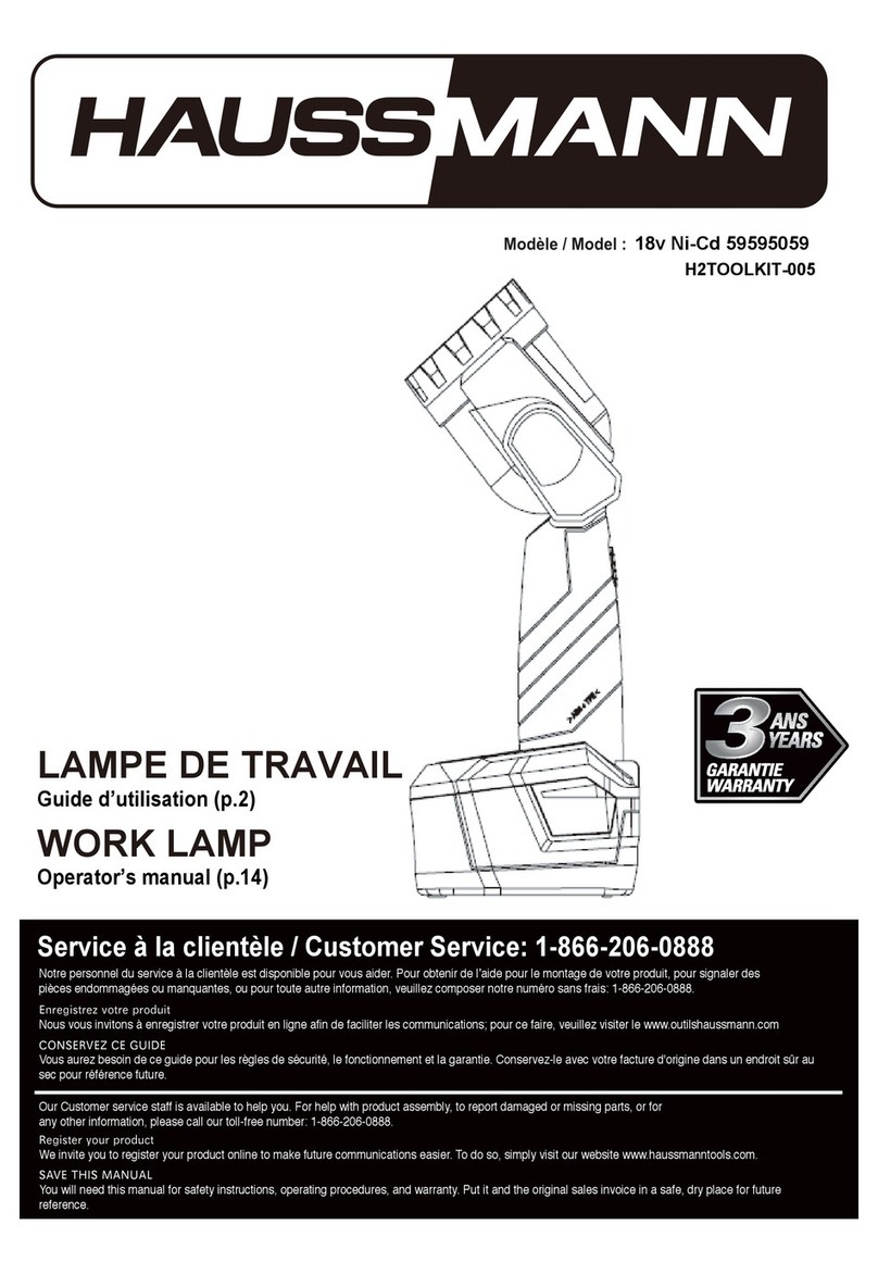 Haussmann 18v Ni-Cd 59595059 Operator's manual Haussmann 18v Ni-Cd 59595059 Operator's manual