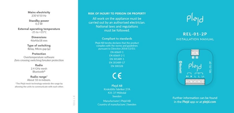 Plejd REL-01-2P User manual