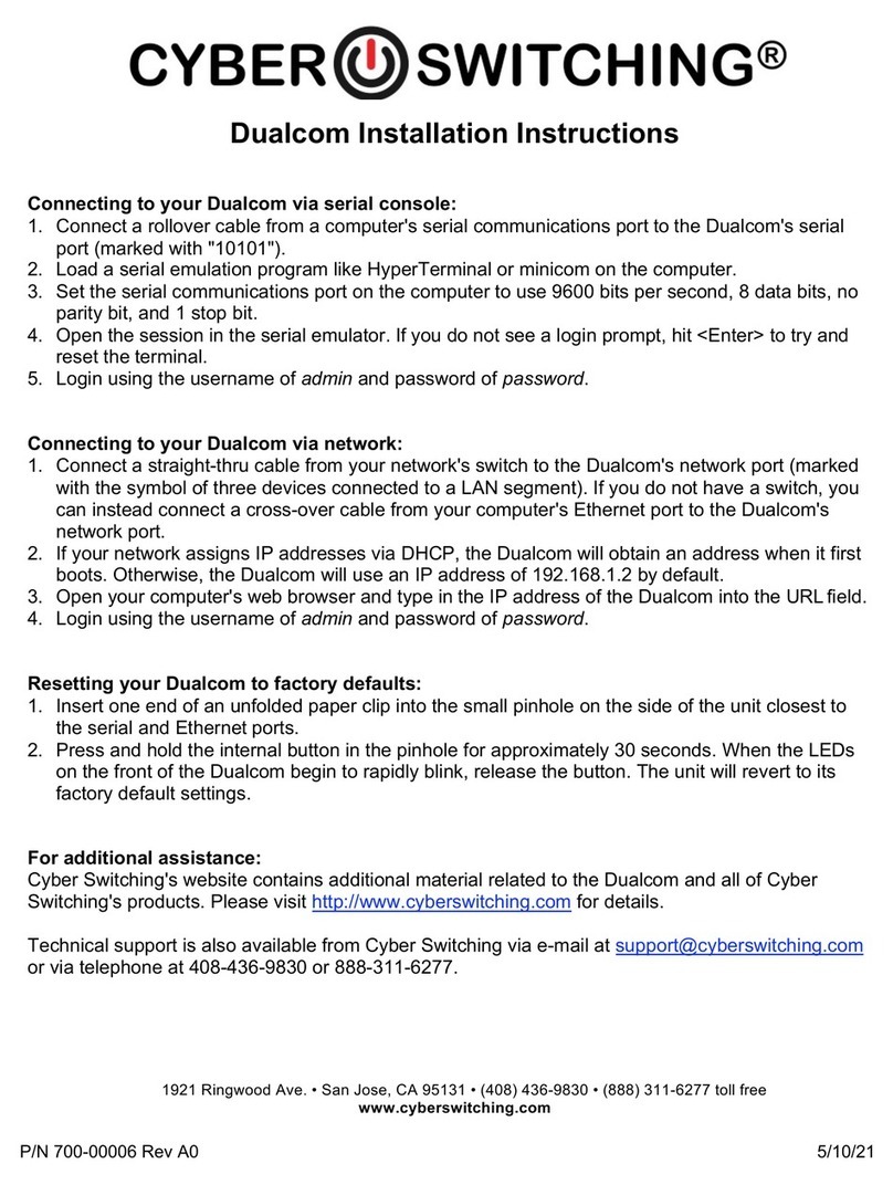 cyber Switching Dualcom installation instructions