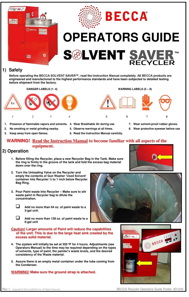 Becca SOLVENT SAVER RECYCLER Manual