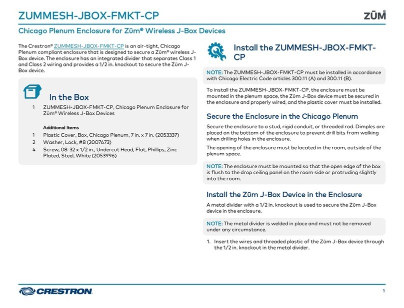 Crestron ZUMMESH-JBOX-FMKT-CP User manual Crestron ZUMMESH-JBOX-FMKT-CP User manual