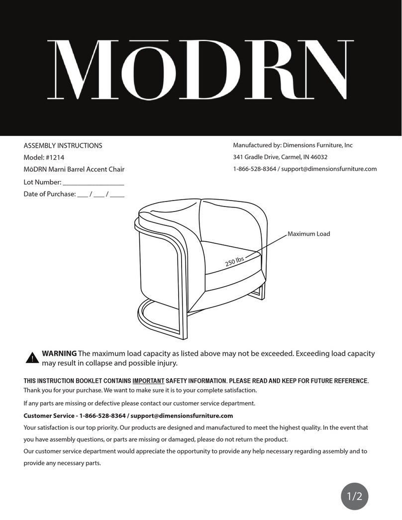 Dimensions Furniture MōDRN Marni Barrel Accent Chair 1214 Assembly instructions