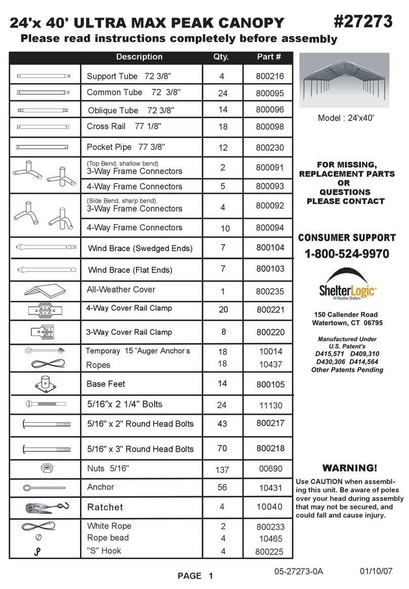 ShelterLogic 27273 User manual