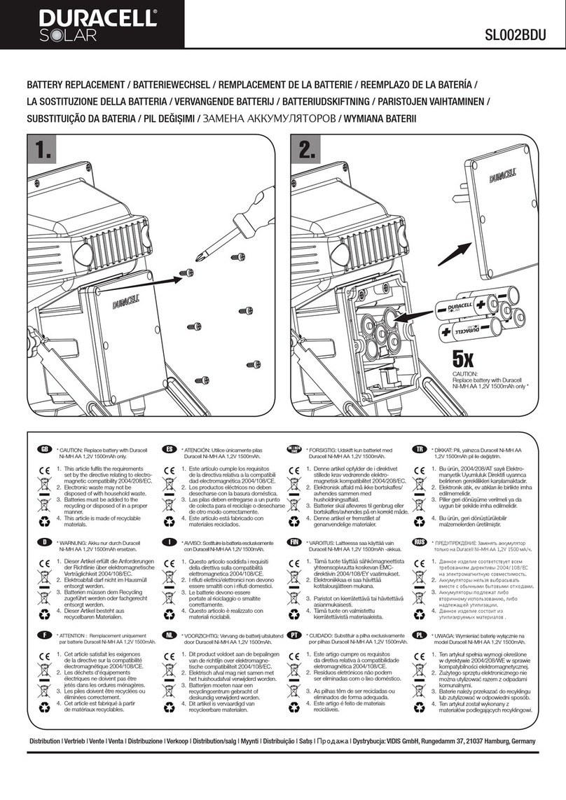 Duracell SL002BDU manual