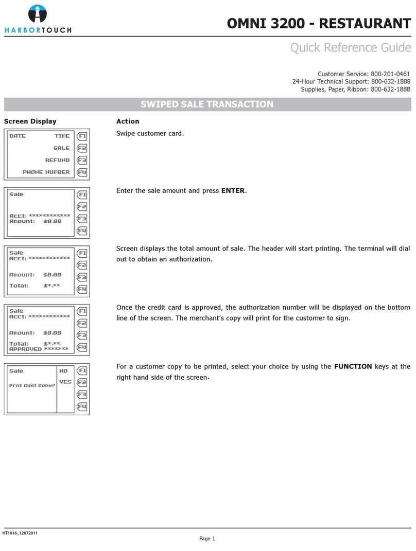 Harbortouch OMNI 3200 Quick reference guide