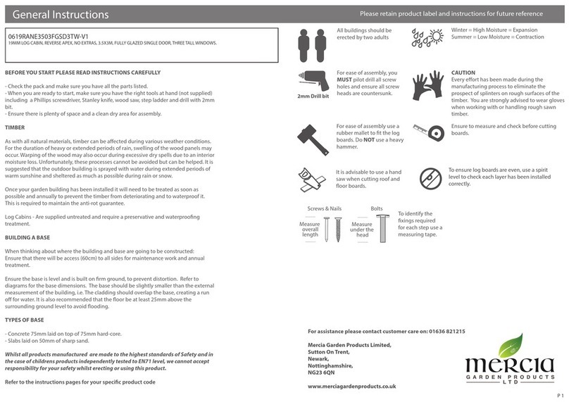 Mercia Garden Products 0619RANE3503FGSD3TW-V1 Instruction manual