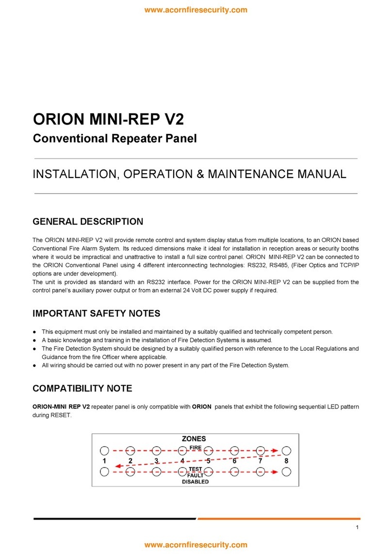 Acorn ORION MINI-REP NSTALLATION, OPERATION & MAINTENANCE MANUAL Acorn ORION MINI-REP NSTALLATION, OPERATION & MAINTENANCE MANUAL