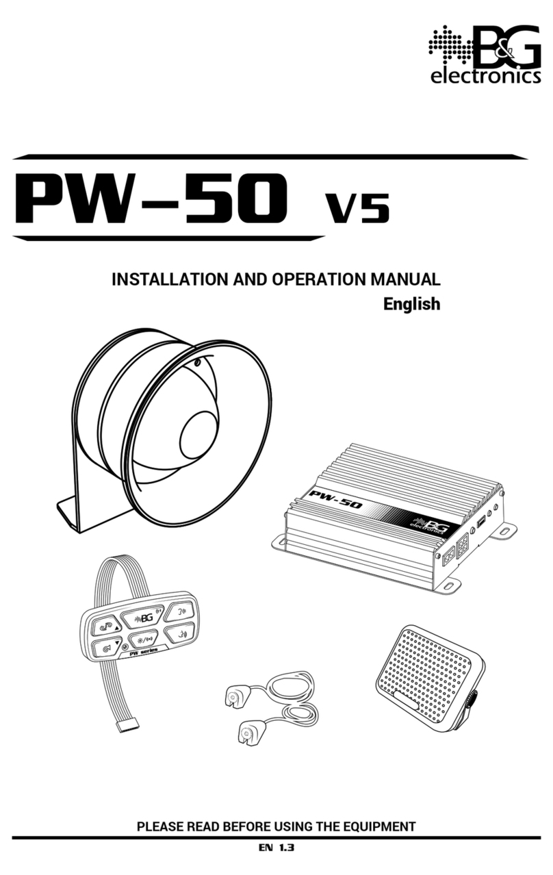 B&G electronics PW-50 Installation and operation manual