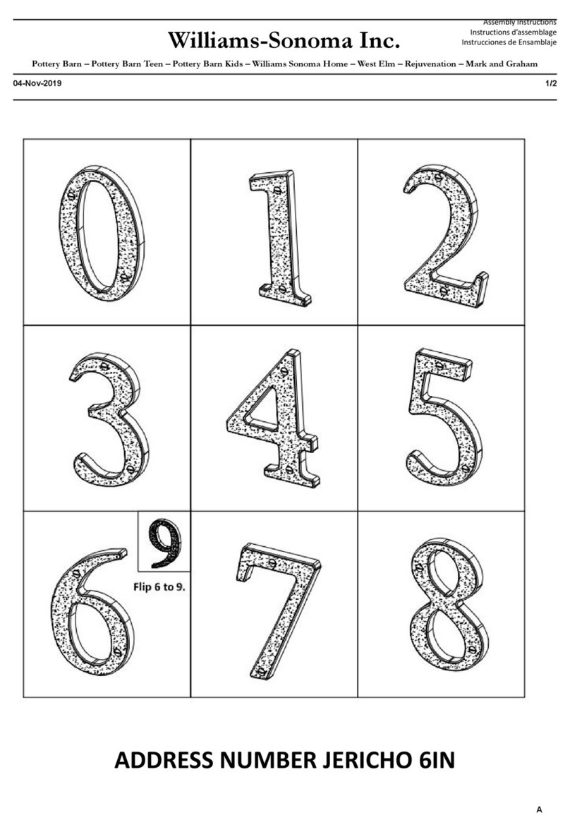 Williams-Sonoma ADDRESS NUMBER JERICHO 6IN Assembly instructions