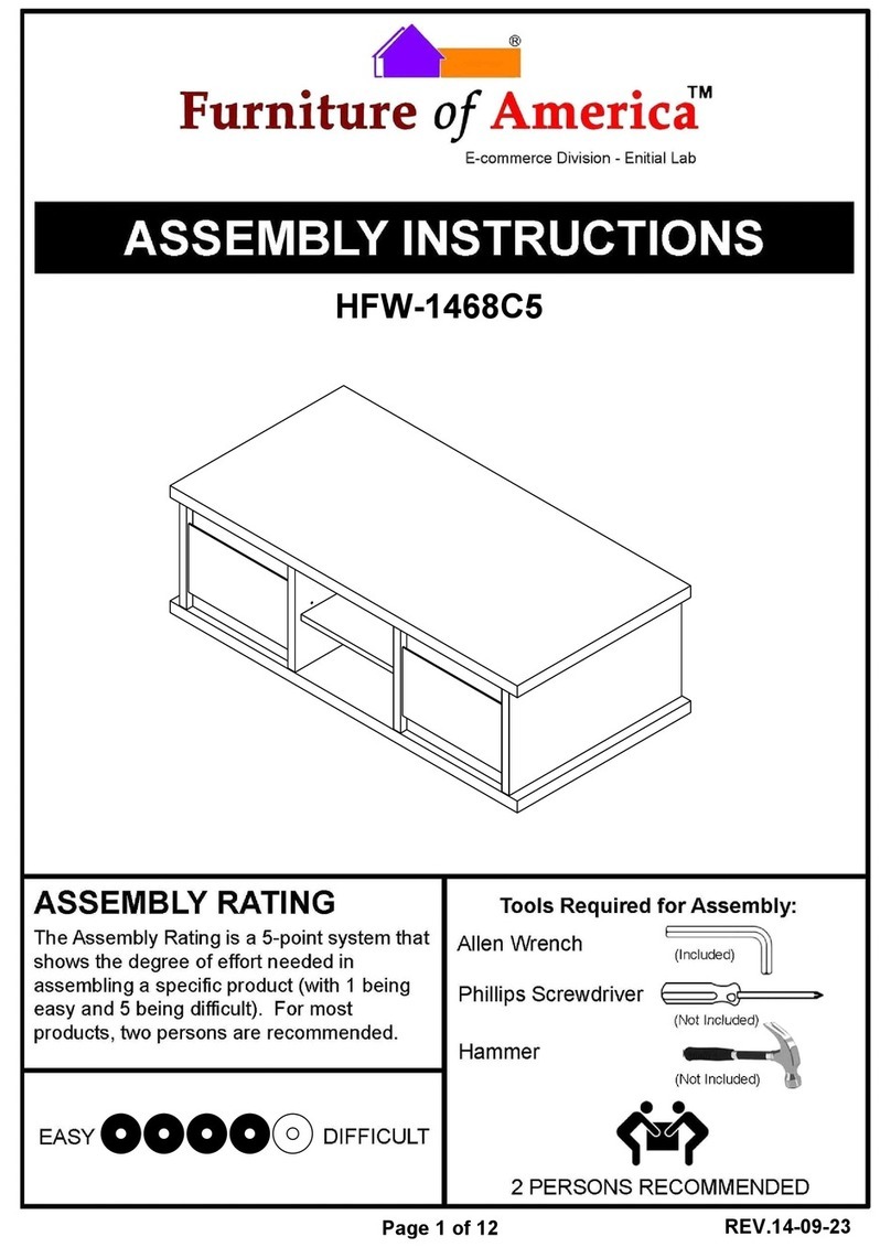 Furniture of America HFW-1468C5 Assembly instructions Furniture of America HFW-1468C5 Assembly instructions