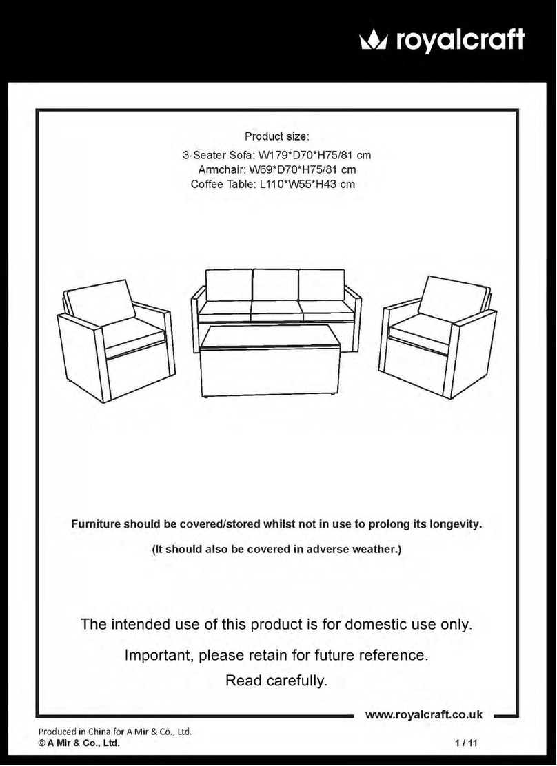 Royalcraft Berlin 5 Seater Sofa Set User manual Royalcraft Berlin 5 Seater Sofa Set User manual