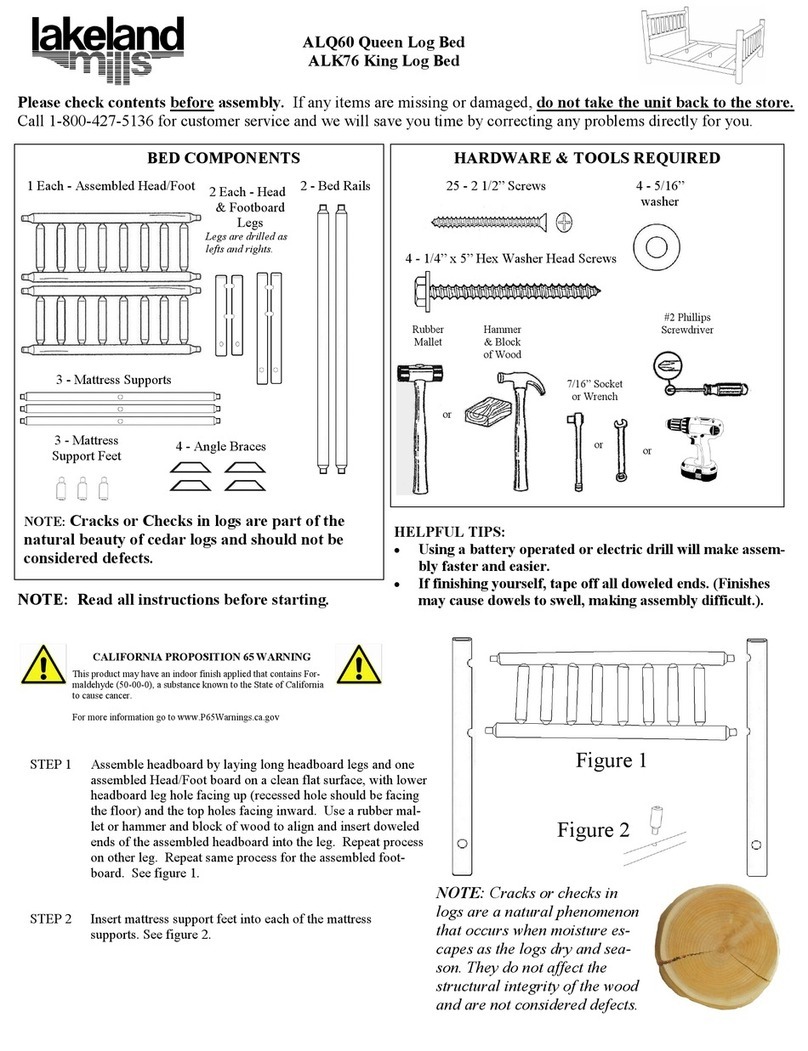 Lakeland Mills ALQ60 Queen Log Bed manual Lakeland Mills ALQ60 Queen Log Bed manual