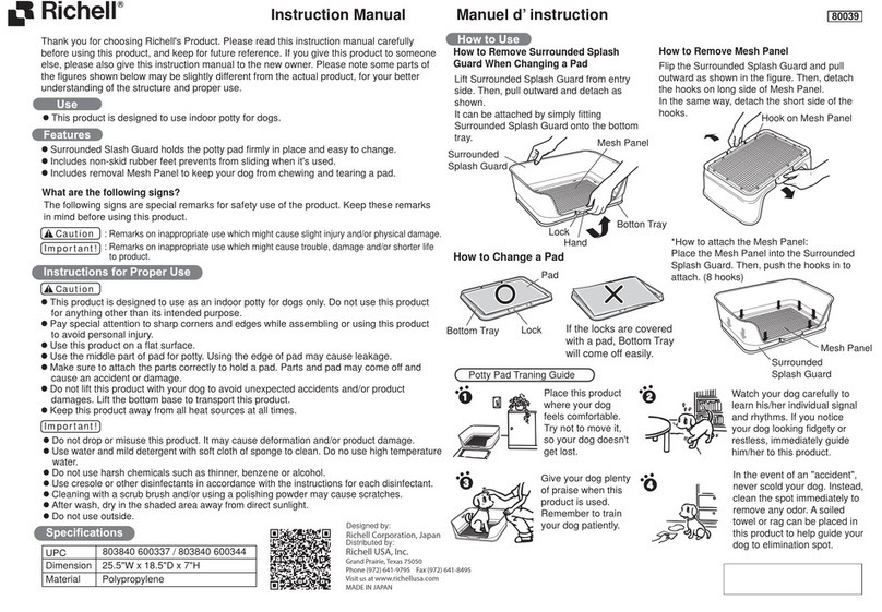 Richell 803840 600337 User manual Richell 803840 600337 User manual