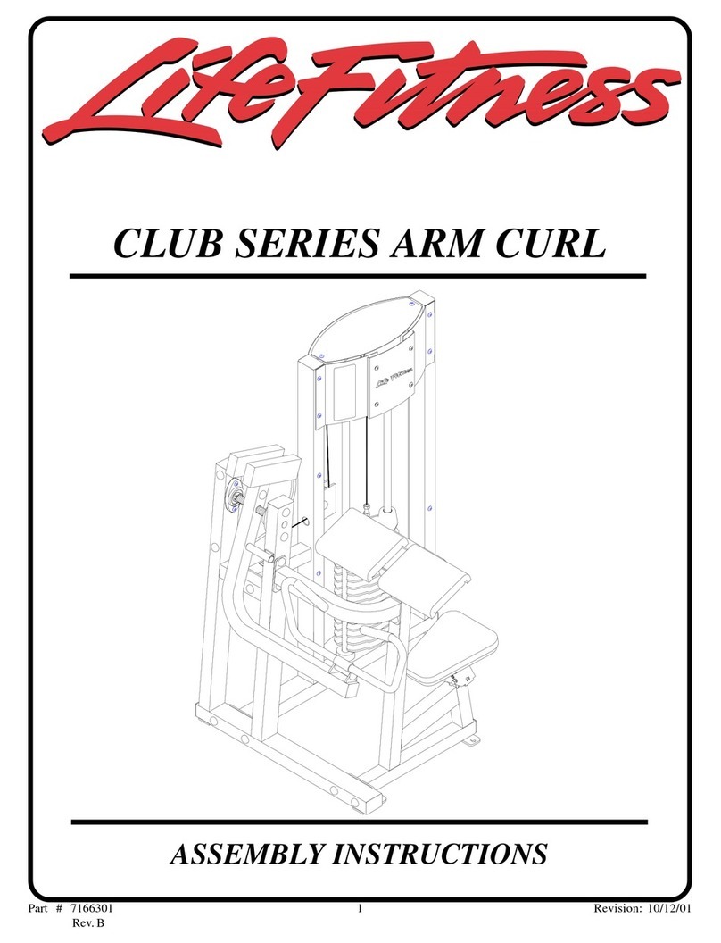 Life Fitness CLUB Series ARM CURL Assembly instructions