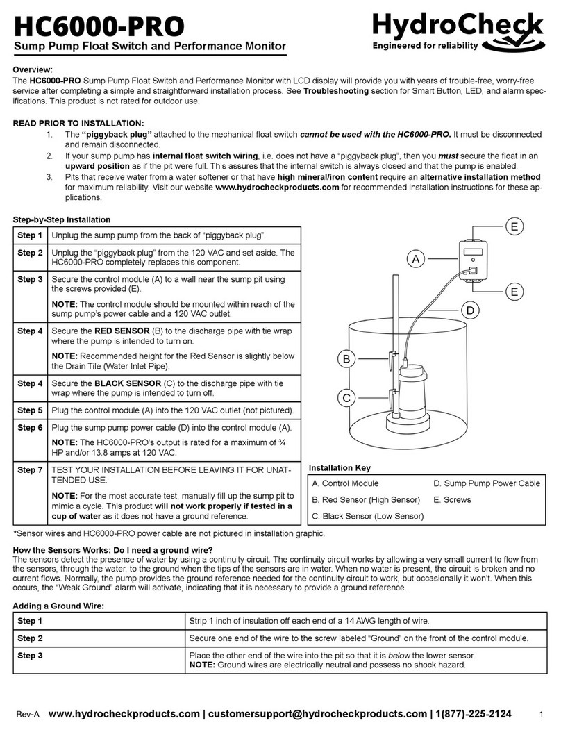 HydroCheck HC6000-PRO quick start guide