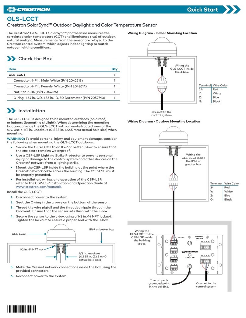 Crestron SolarSync GLS-LCCT quick start