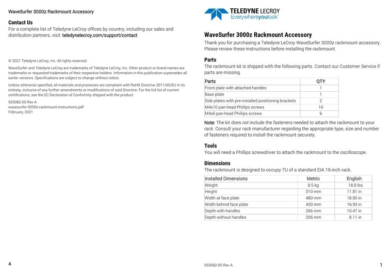 Teledyne Lecroy WaveSurfer 3000z r quick start guide