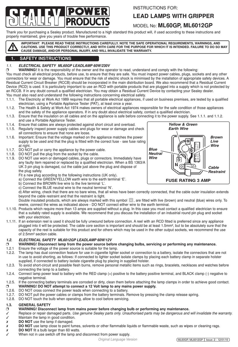 Sealey ML60GP User manual