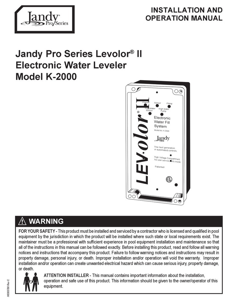 Jandy Pro Series Levolor II Installation and operation manual
