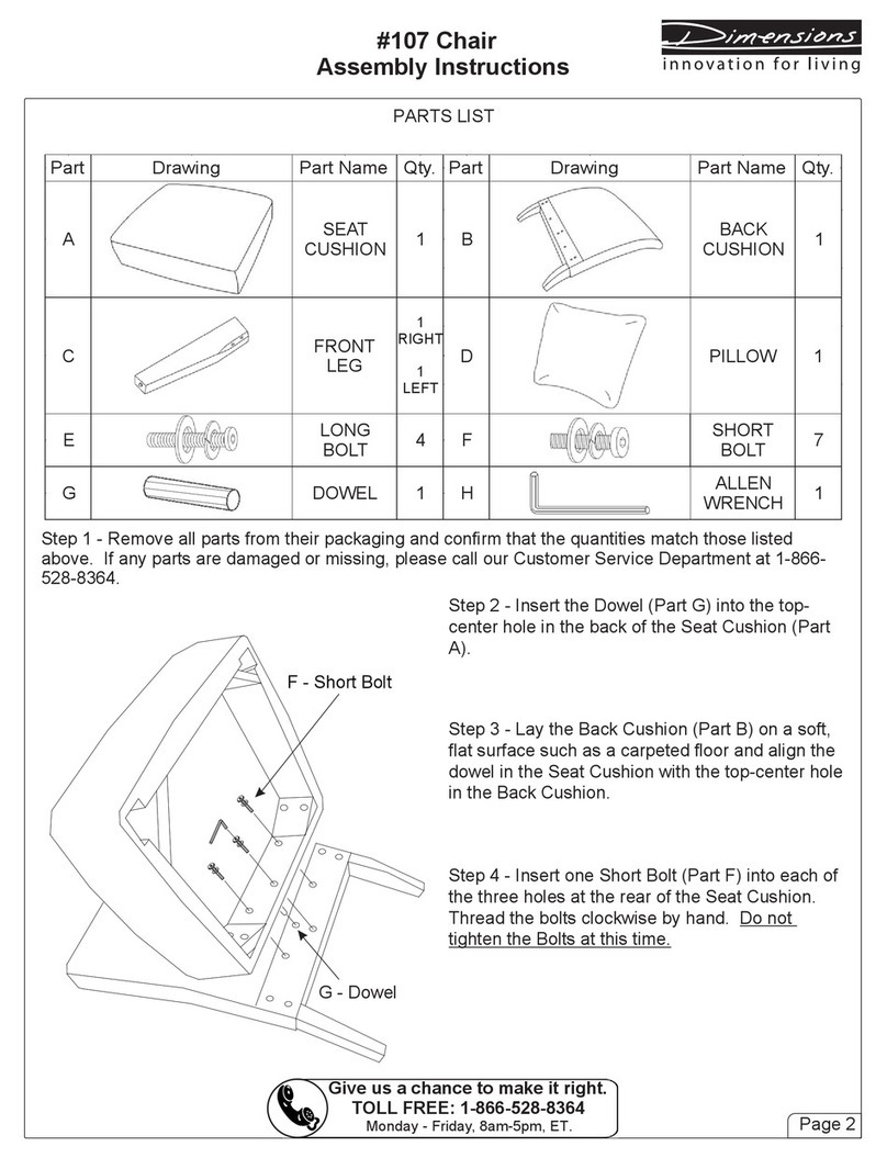 m-Dimension Chair 107 Assembly instructions m-Dimension Chair 107 Assembly instructions