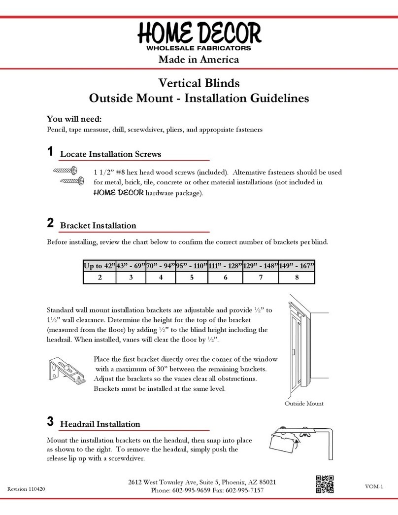 Home Decor Vertical Blinds Installation guidelines Home Decor Vertical Blinds Installation guidelines