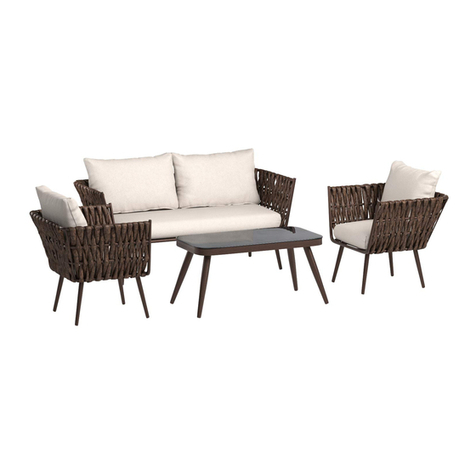 AmazonBasics 4-Piece Patio PE Rattan Wicker Sofa Set manual