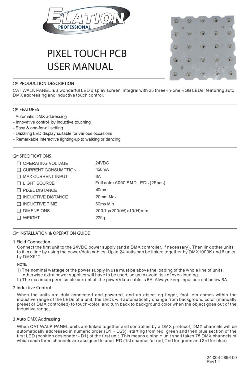 Elation PIXEL TOUCH PCB User manual Elation PIXEL TOUCH PCB User manual