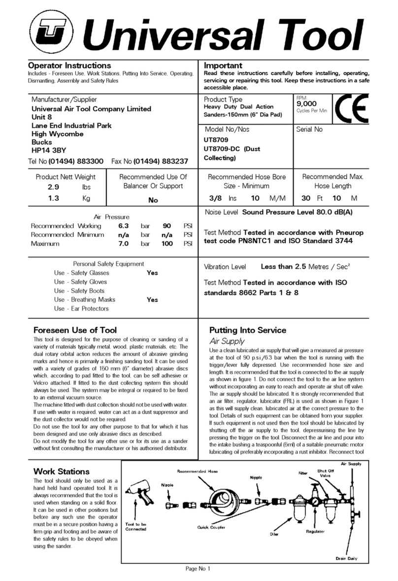 Universal Tool UT8709 Operator instructions