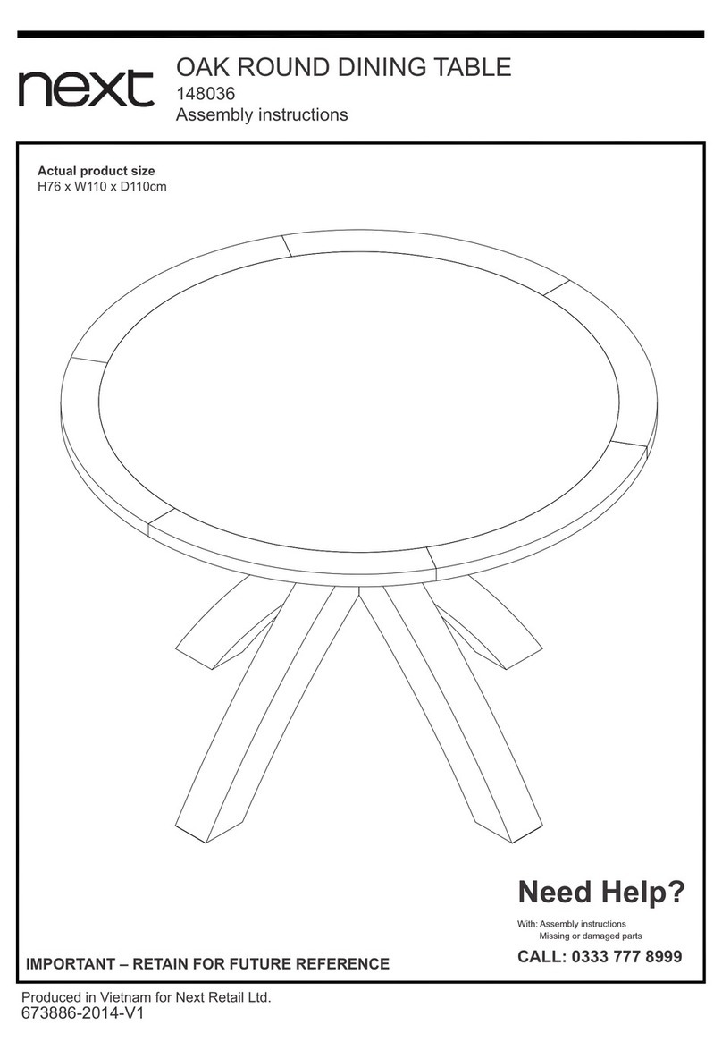 Next OAK ROUND DINING TABLE 148036 Assembly instructions