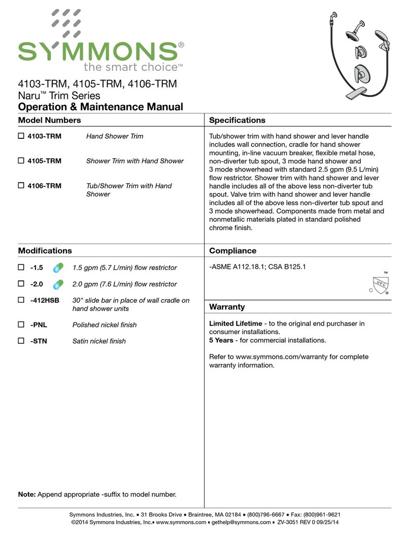 Symmons The Smart Choice Naru Trim Series Manual Symmons The Smart Choice Naru Trim Series Manual