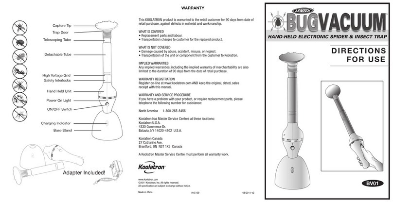 Lentek BugVacuum BV01 Directions for use
