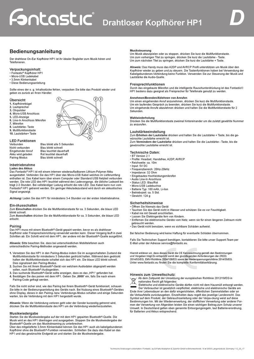 fontastic HP1 user manual