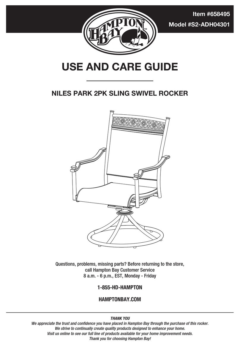 HAMPTON BAY NILES PARK S2-ADH04301 Use and care guide