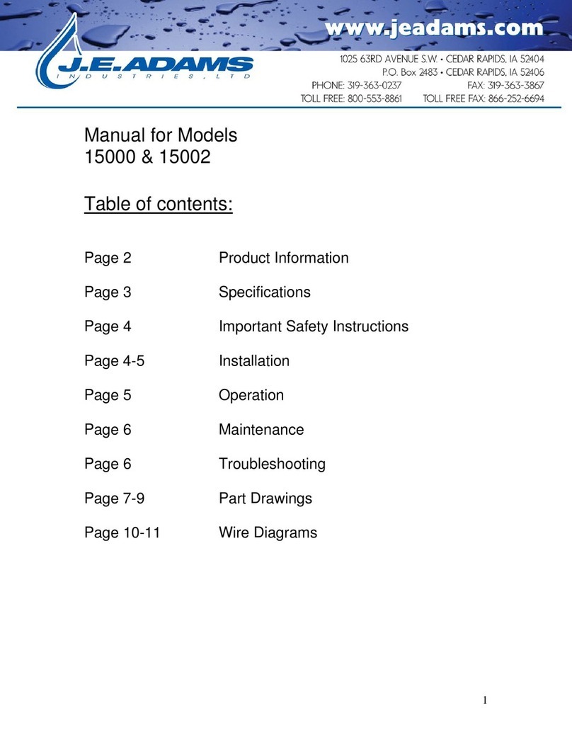 J.E. Adams 15000 User manual