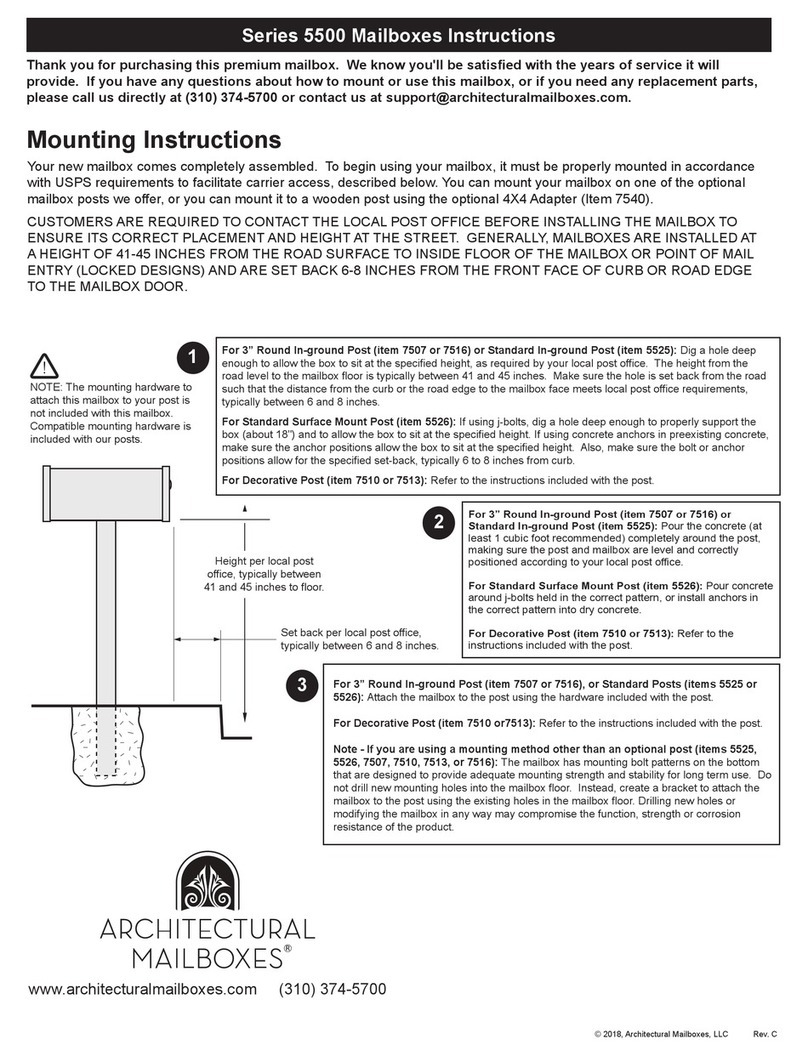 Architectural Mailboxes 5500 Series instructions