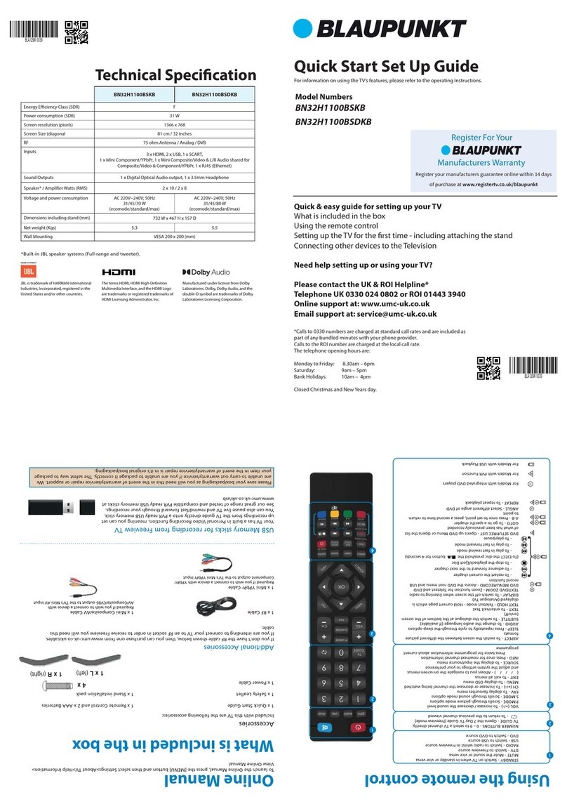 Blaupunkt BN32H1100BSKB Technical manual