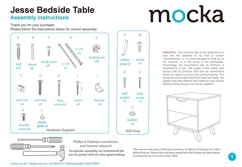 Mocka Jesse Bedside Table User manual Mocka Jesse Bedside Table User manual