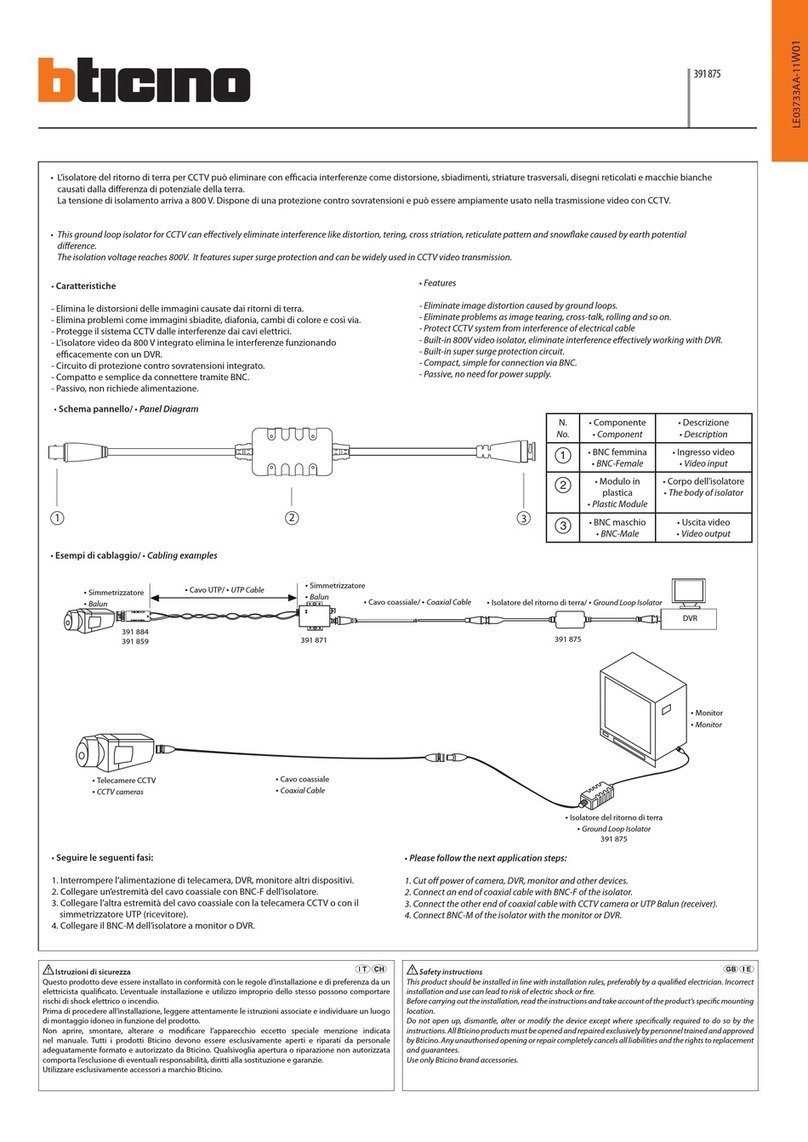 Bticino 391 875 User manual