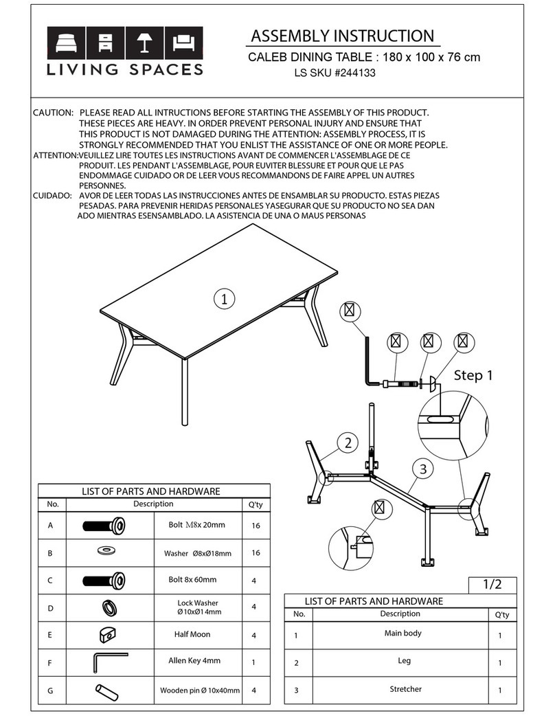 Living Spaces CALEB 244133 User manual