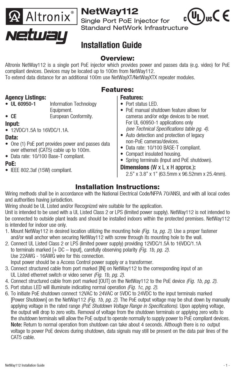 Altronix NetWay112 installation guide