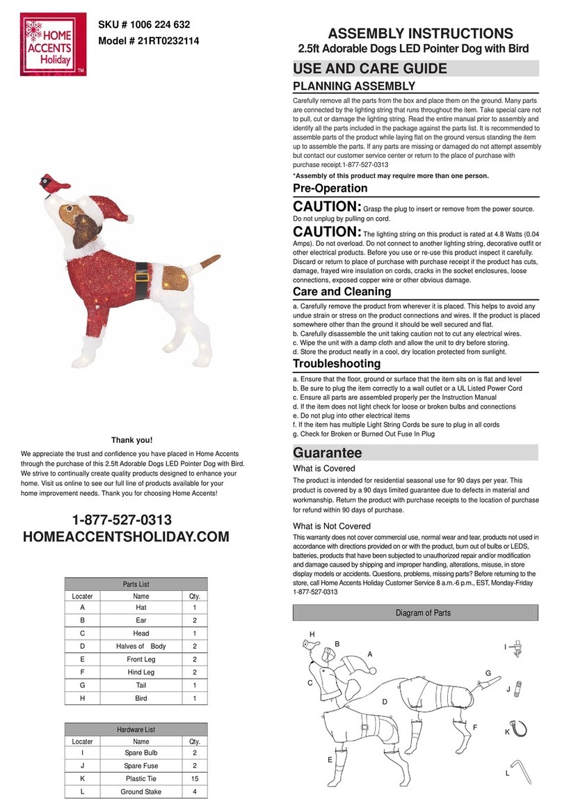 Home Accents Holiday 21RT0232114 Assembly instructions
