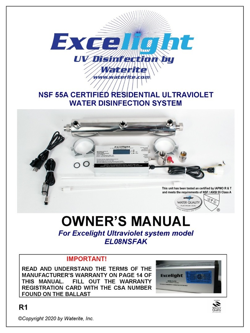Waterite Excelight EL08NSFAK User manual