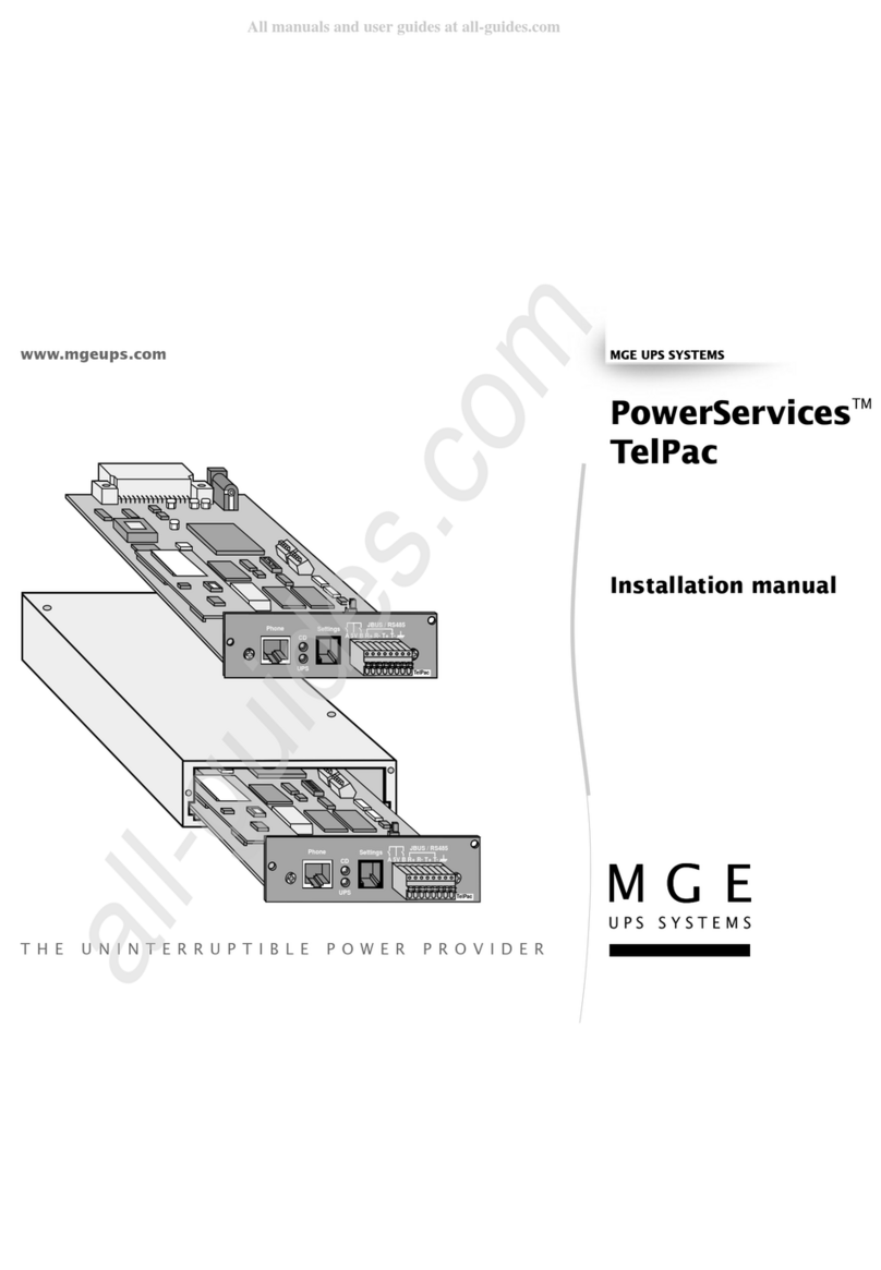 MGE UPS Systems PowerServices TelPac installation manual