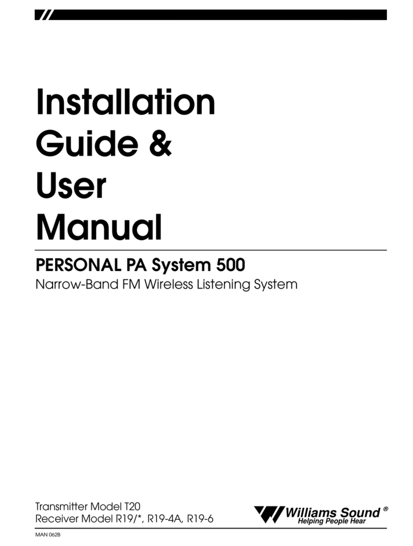Williams Sound PERSONAL PA System 500 Installation guide & user manual Williams Sound PERSONAL PA System 500 Installation guide & user manual