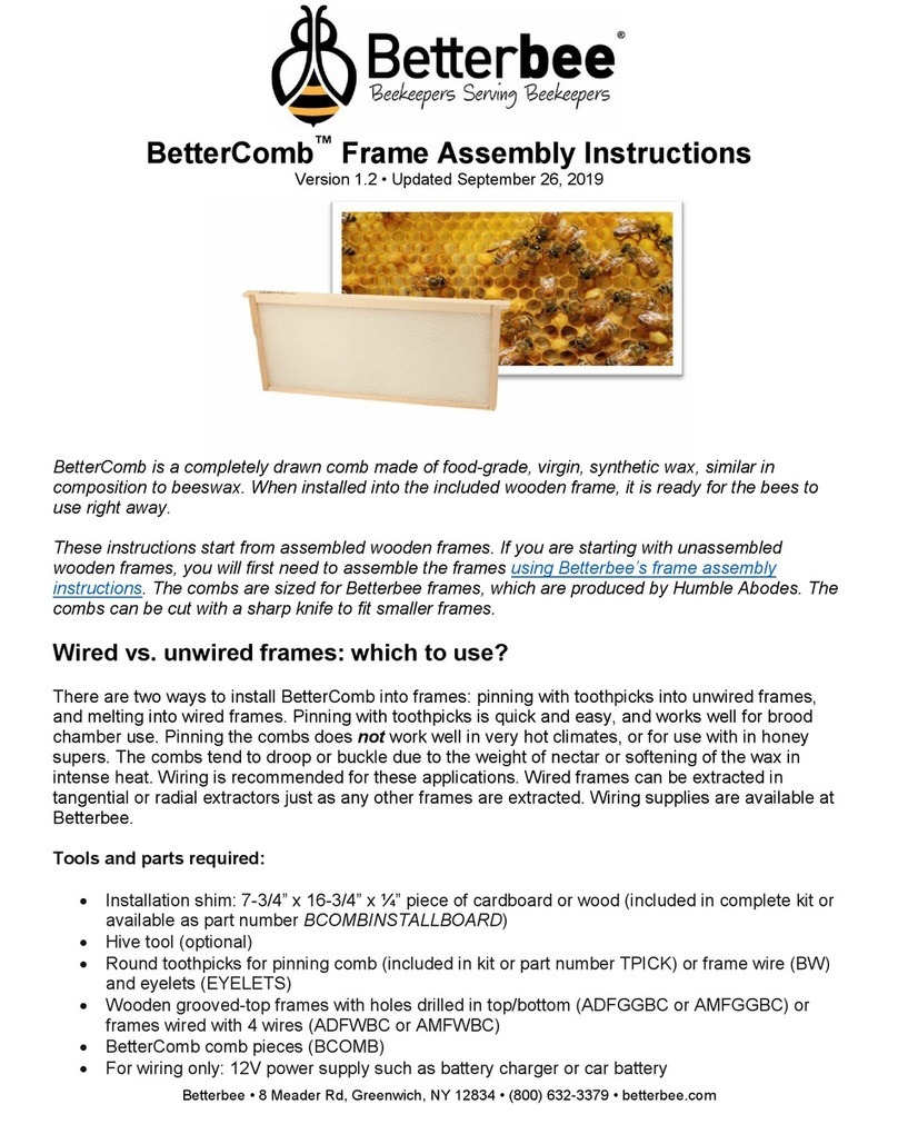 Betterbee BetterComb Frame Assembly instructions