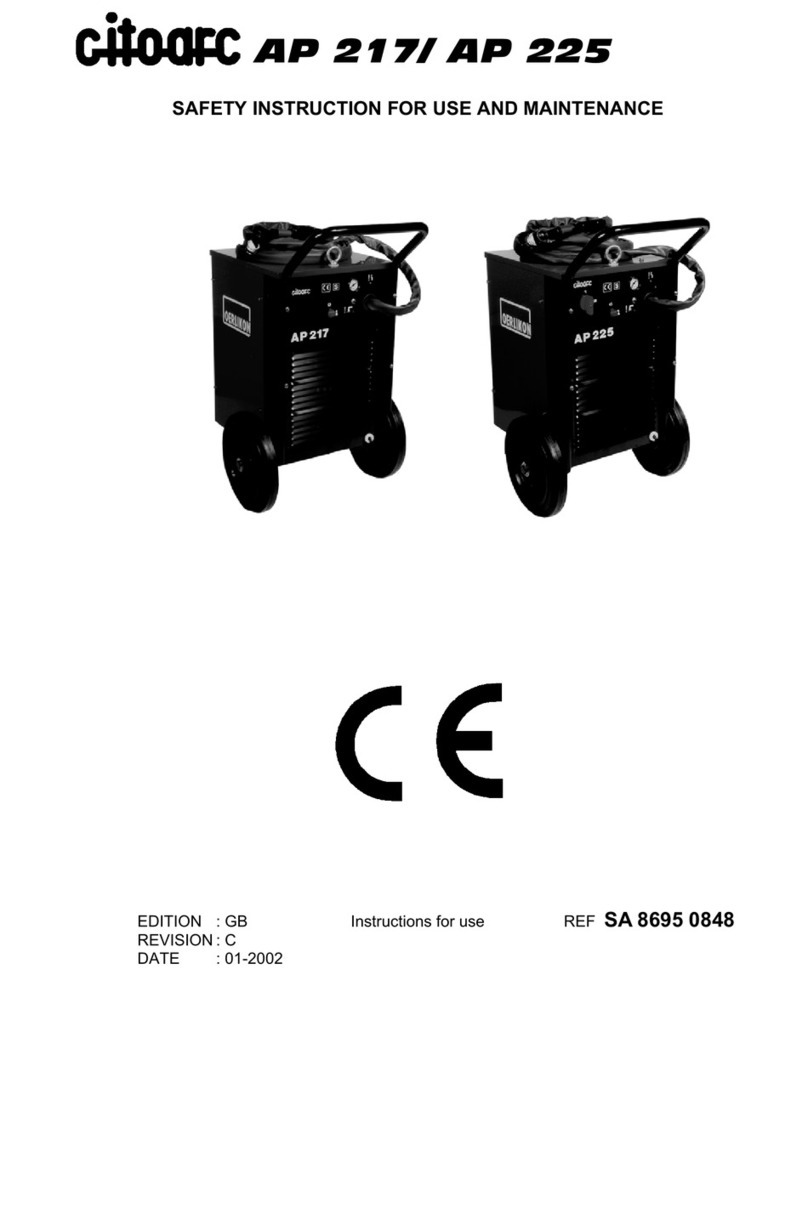 Oerlikon citoarc AP 217 Safety instruction for use and maintenance