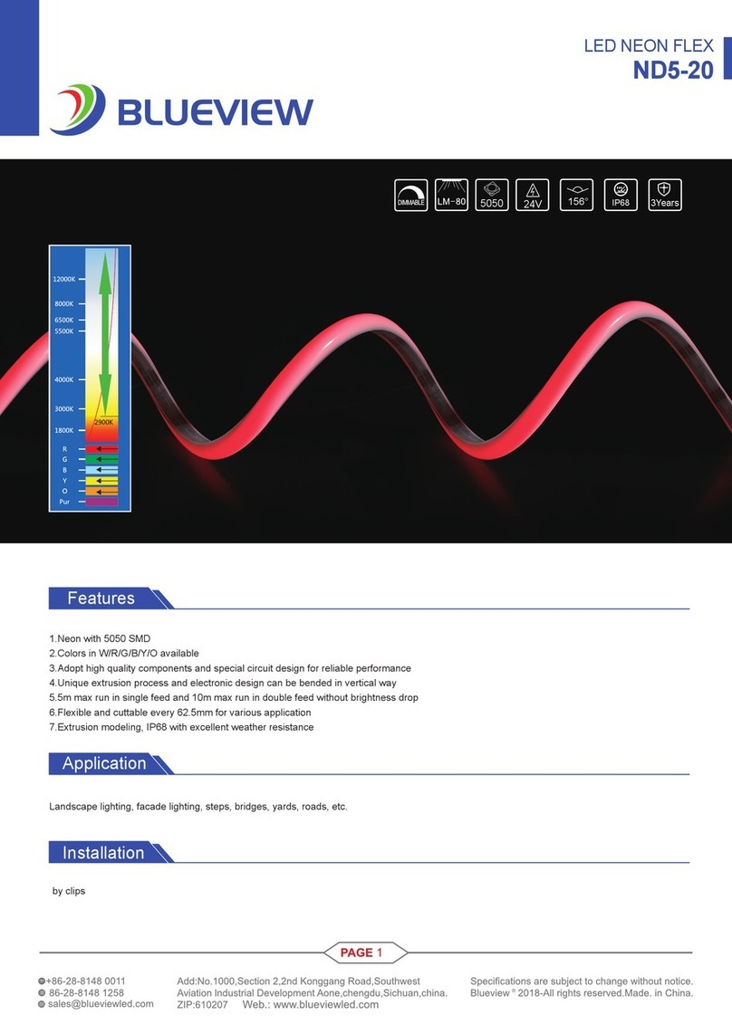 Blueview LED NEON FLEX quick start guide