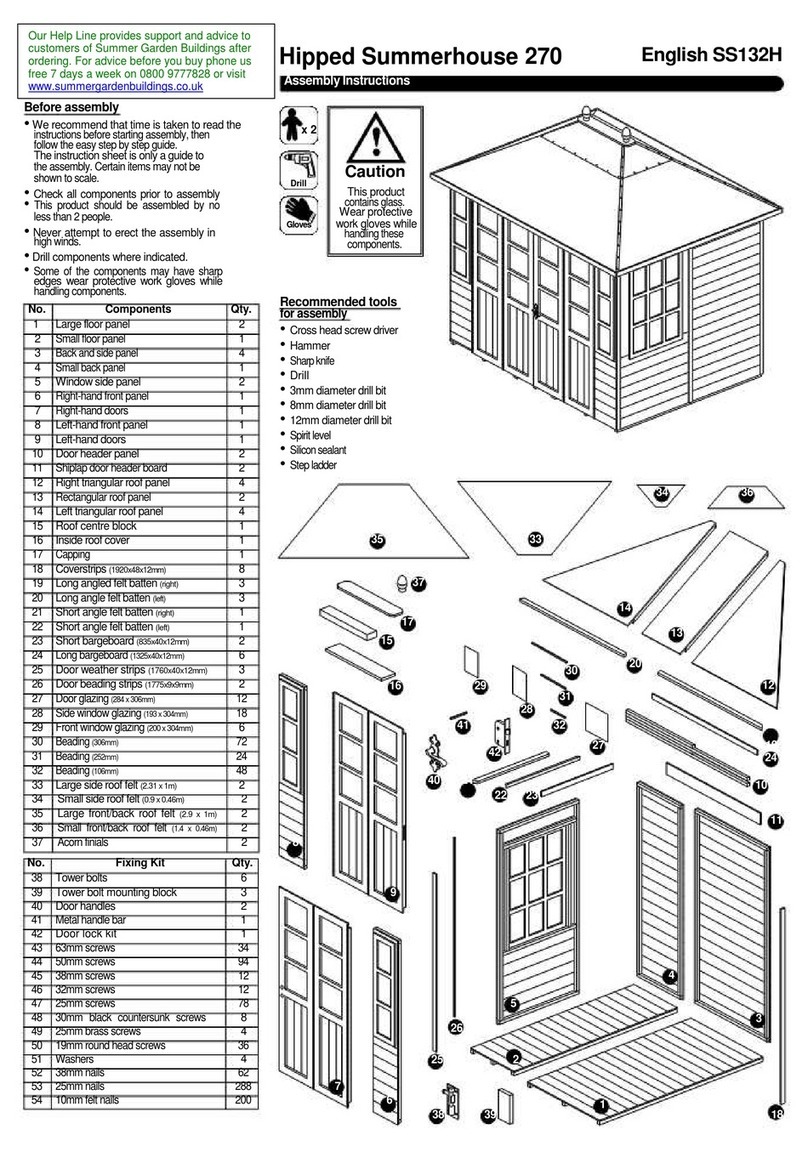 Summer Garden Buildings Hipped Summerhouse 270 Assembly instructions Summer Garden Buildings Hipped Summerhouse 270 Assembly instructions