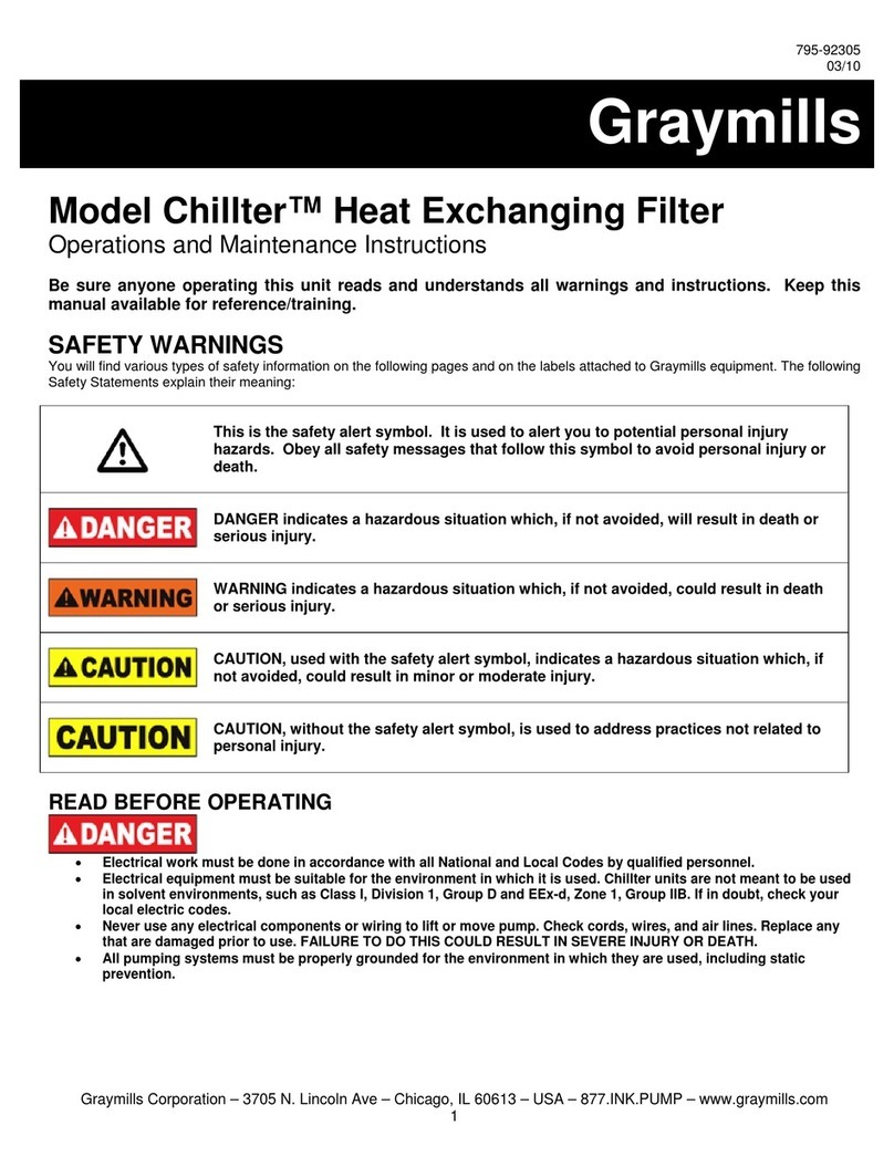 Graymills Chillter Operation and maintenance instructions